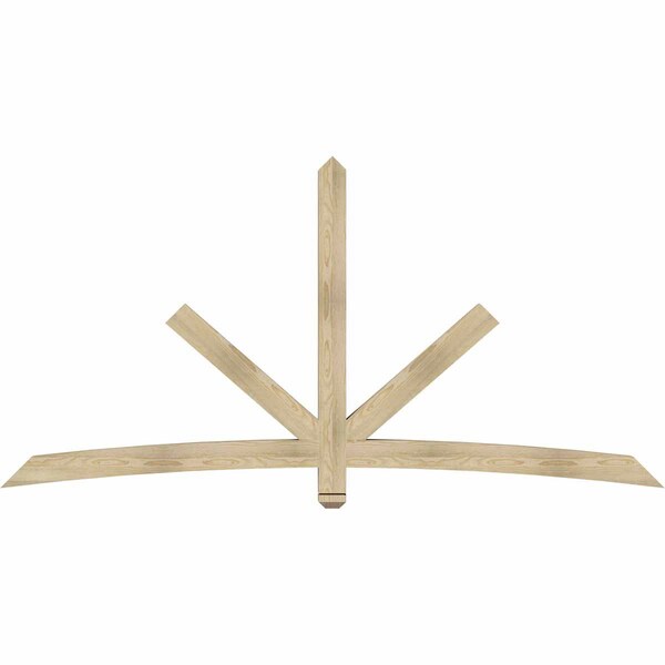 Ekena Millwork Alberta Rough Sawn Timber Gable Bracket, Douglas Fir, 96"W x 48"H x 4"D x 4"F, 12/12 Pitch GBW096X48X0404ALB00RDF - main